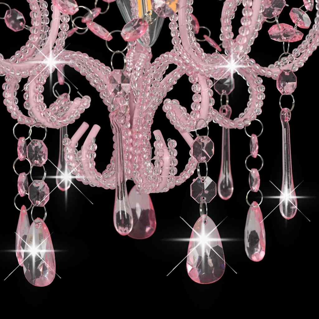 vidaXL Ceiling Light | Pink | Metal, Acrylic | 24 cm x 32 cm | Chandelier 6