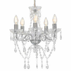 vidaXL Chandelier | Silver and Transparent | Metal, Acrylic | Medium 1