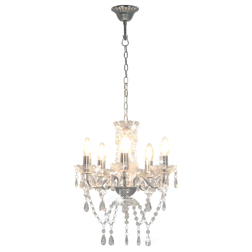 vidaXL Chandelier | Silver and Transparent | Metal, Acrylic | Medium 2