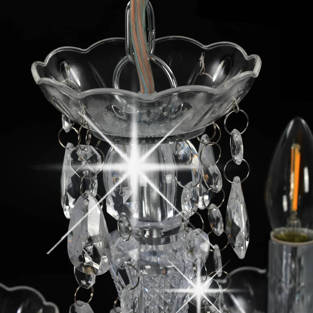 vidaXL Chandelier | Silver and Transparent | Metal, Acrylic | Medium 5