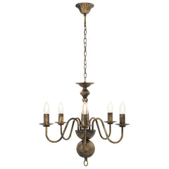 Chandelier Antique 5 x E14 Bulbs Black