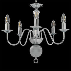 vidaXL Chandelier Silver 5 x E14 Bulbs 5