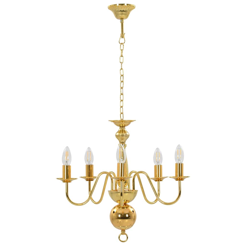 Chandelier Antique 5 x E14 Bulbs Gold