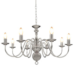 Chandelier 8 x E14 Bulbs Silver
