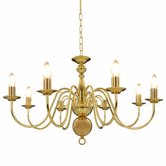 Chandelier 8 x E14 Bulbs Gold