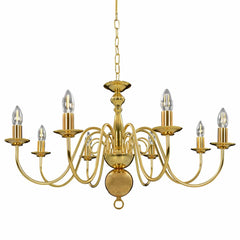 Chandelier 8 x E14 Bulbs Gold