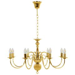 Chandelier 8 x E14 Bulbs Gold