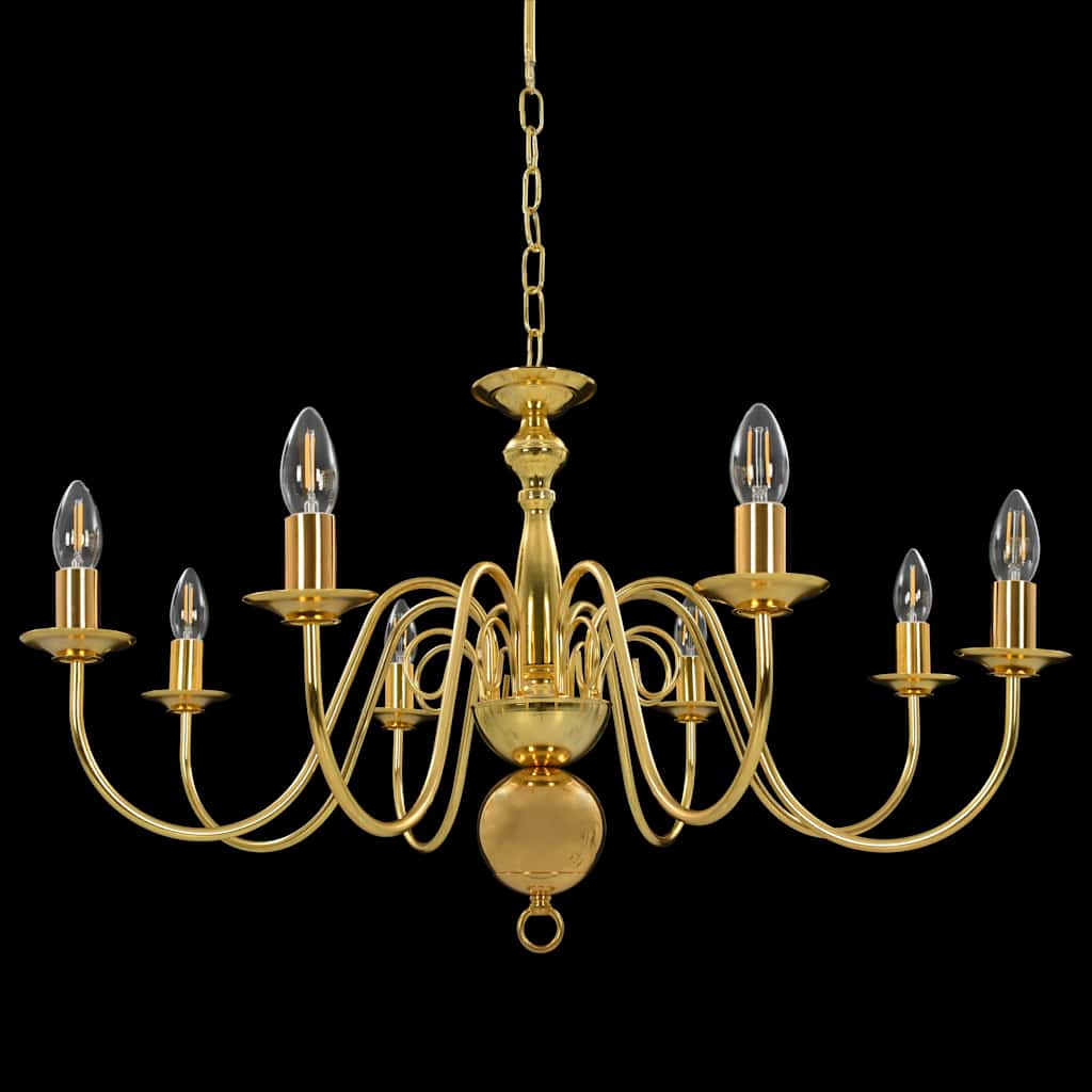 Chandelier 8 x E14 Bulbs Gold