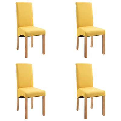 Dining Chairs 4 pcs Yellow Fabric