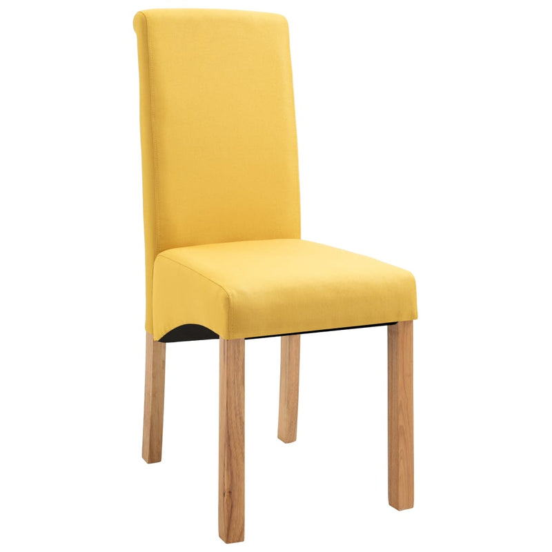 Dining Chairs 4 pcs Yellow Fabric