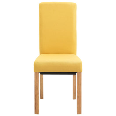 Dining Chairs 4 pcs Yellow Fabric