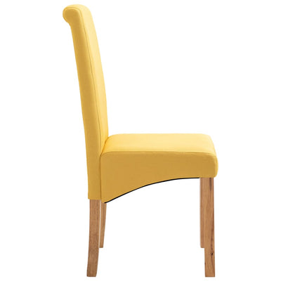 Dining Chairs 4 pcs Yellow Fabric