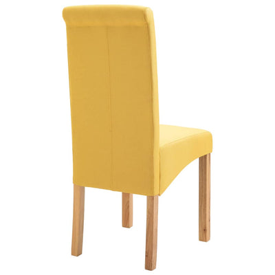 Dining Chairs 4 pcs Yellow Fabric