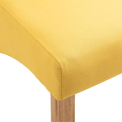 Dining Chairs 4 pcs Yellow Fabric