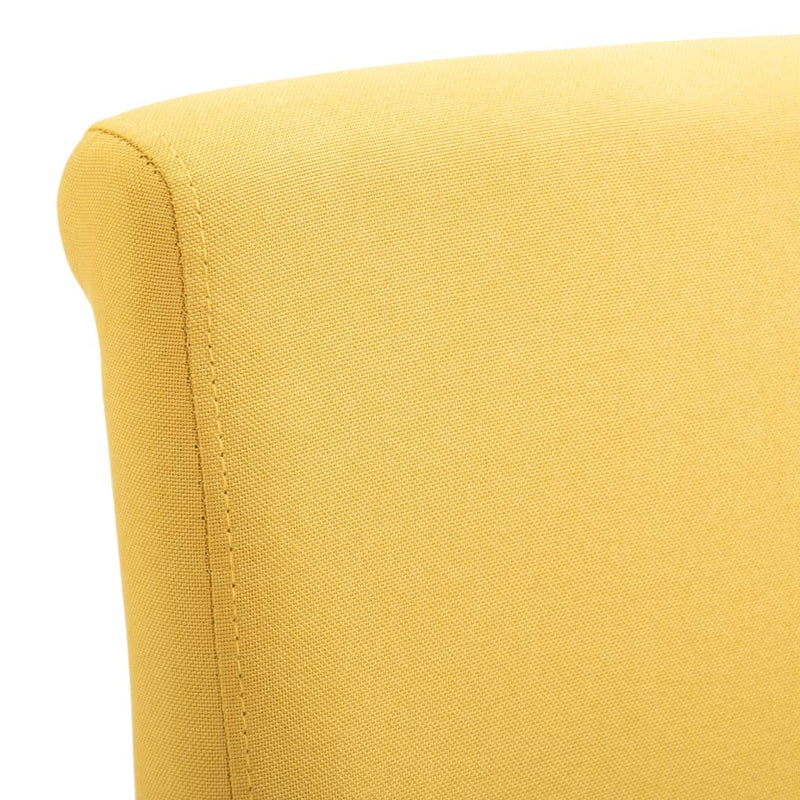 Dining Chairs 4 pcs Yellow Fabric