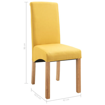 Dining Chairs 4 pcs Yellow Fabric