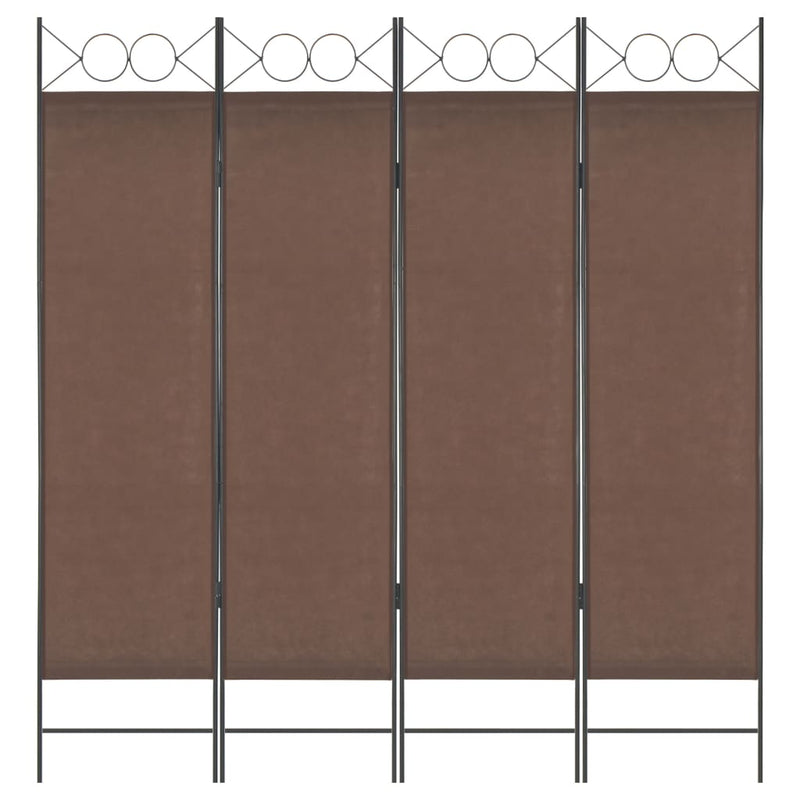 4-Panel Room Divider Brown 160x180 cm