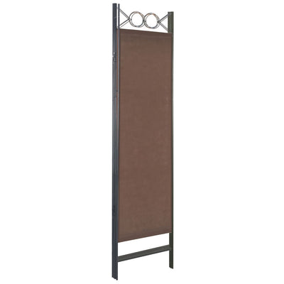 4-Panel Room Divider Brown 160x180 cm