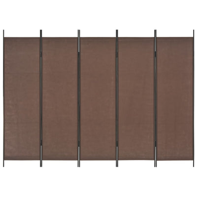 5-Panel Room Divider Brown 250x180 cm