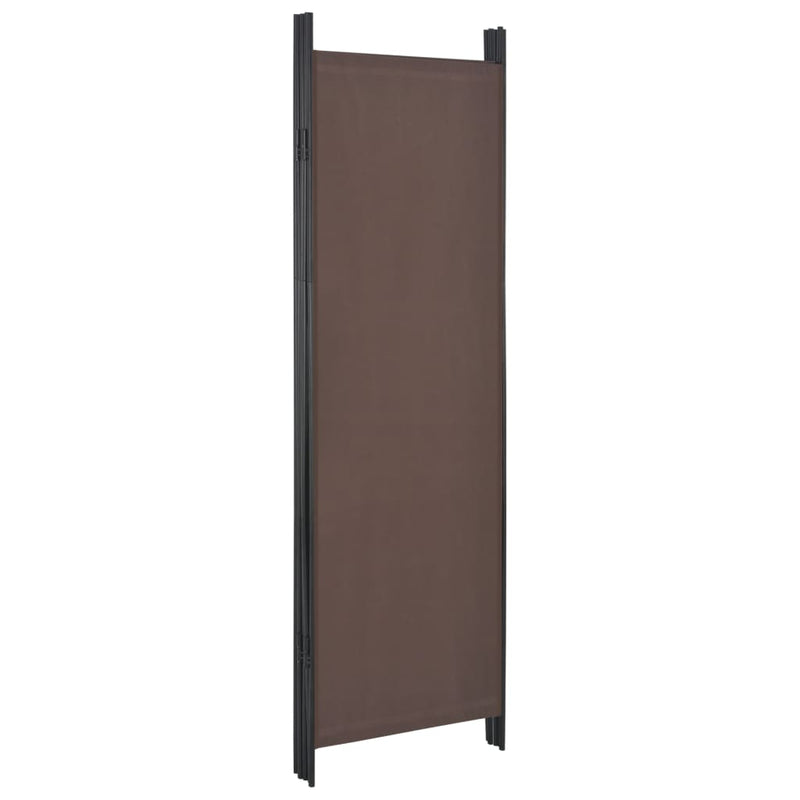 5-Panel Room Divider Brown 250x180 cm