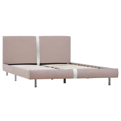 Bed Frame Cappuccino Faux Leather 135x190 cm Double