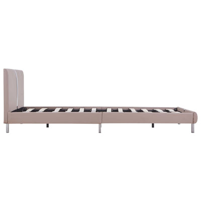 Bed Frame Cappuccino Faux Leather 135x190 cm Double