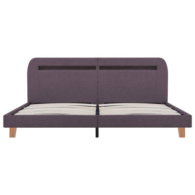 Bed Frame with LED Taupe Fabric 150x200 cm King Size