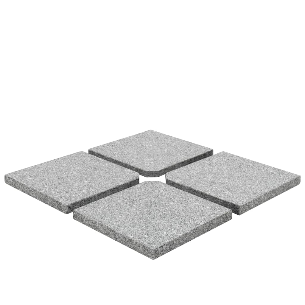 vidaXL Umbrella Weight Plates 4 pcs Grey Granite Square 100 kg 2