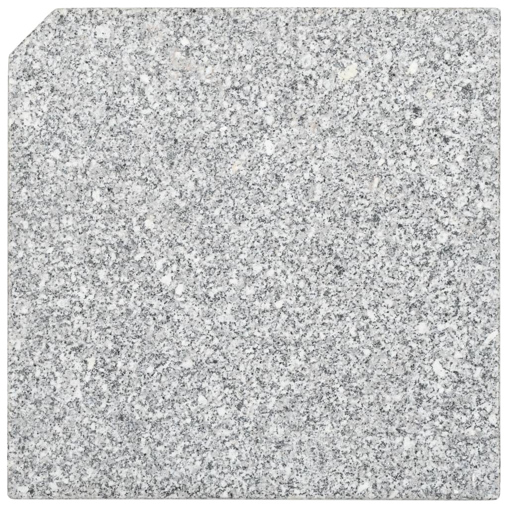 vidaXL Umbrella Weight Plates 4 pcs Grey Granite Square 100 kg 6
