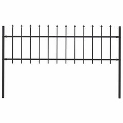 vidaXL Garden Fence "Woerden" with Spear Top Steel 170x60 cm Black 1