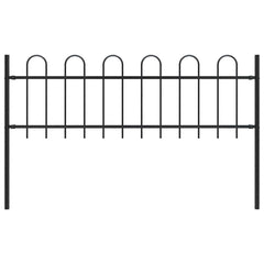 vidaXL Garden Fence "Boxtel" with Hoop Top Steel 170x60 cm Black 1