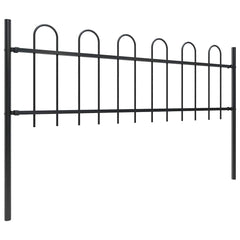 vidaXL Garden Fence "Boxtel" with Hoop Top Steel 170x60 cm Black 2