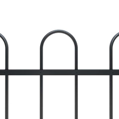 vidaXL Garden Fence "Boxtel" with Hoop Top Steel 170x60 cm Black 3