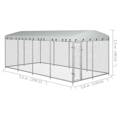 Outdoor Dog Kennel with Roof 8x4x2.3 m