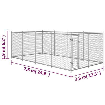 Outdoor Dog Kennel 8x4x2 m