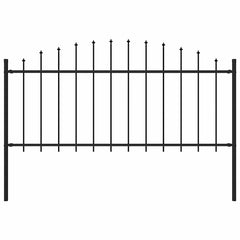vidaXL Garden Fence "Woerden" with Spear Top Steel 170x75 cm Black 1