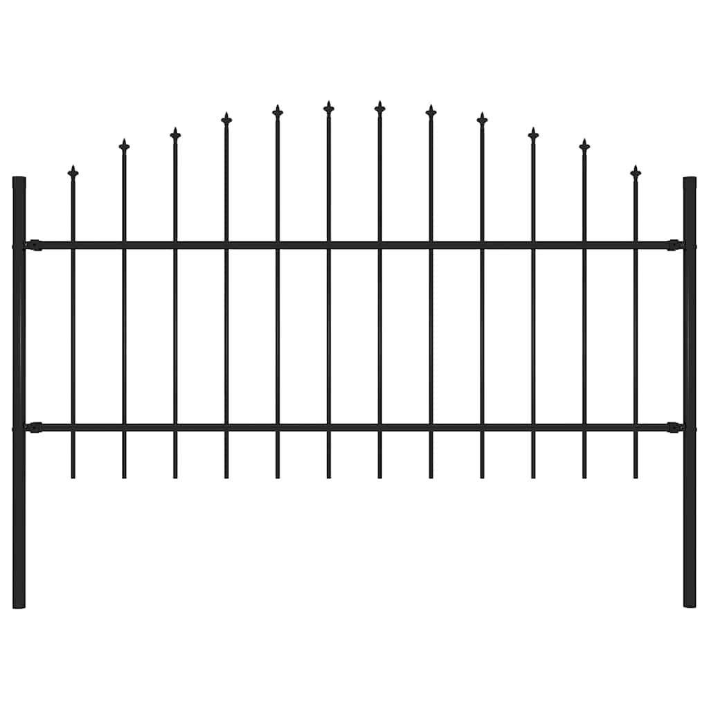 vidaXL Garden Fence "Woerden" with Spear Top Steel 170x125 cm Black 1