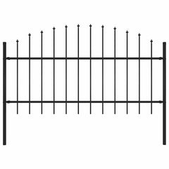 vidaXL Garden Fence "Woerden" with Spear Top Steel 170x125 cm Black 1
