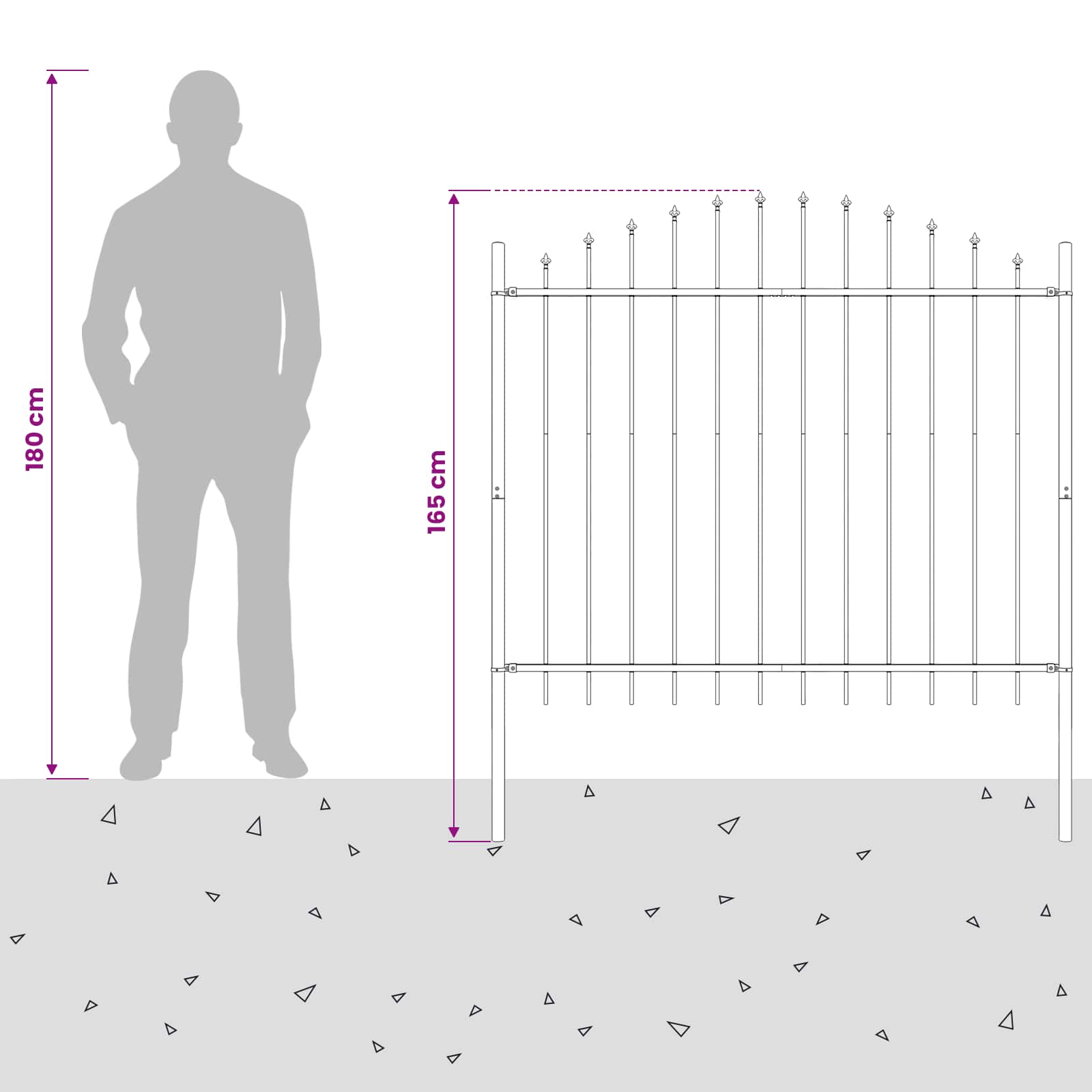 vidaXL Garden Fence "Woerden" with Spear Top Steel 170x125 cm Black 5