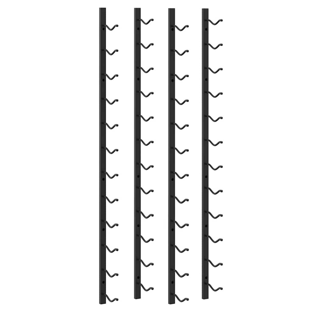 vidaXL Wall Mounted Wine Racks for 12 Bottles 2 pcs Black Iron 2