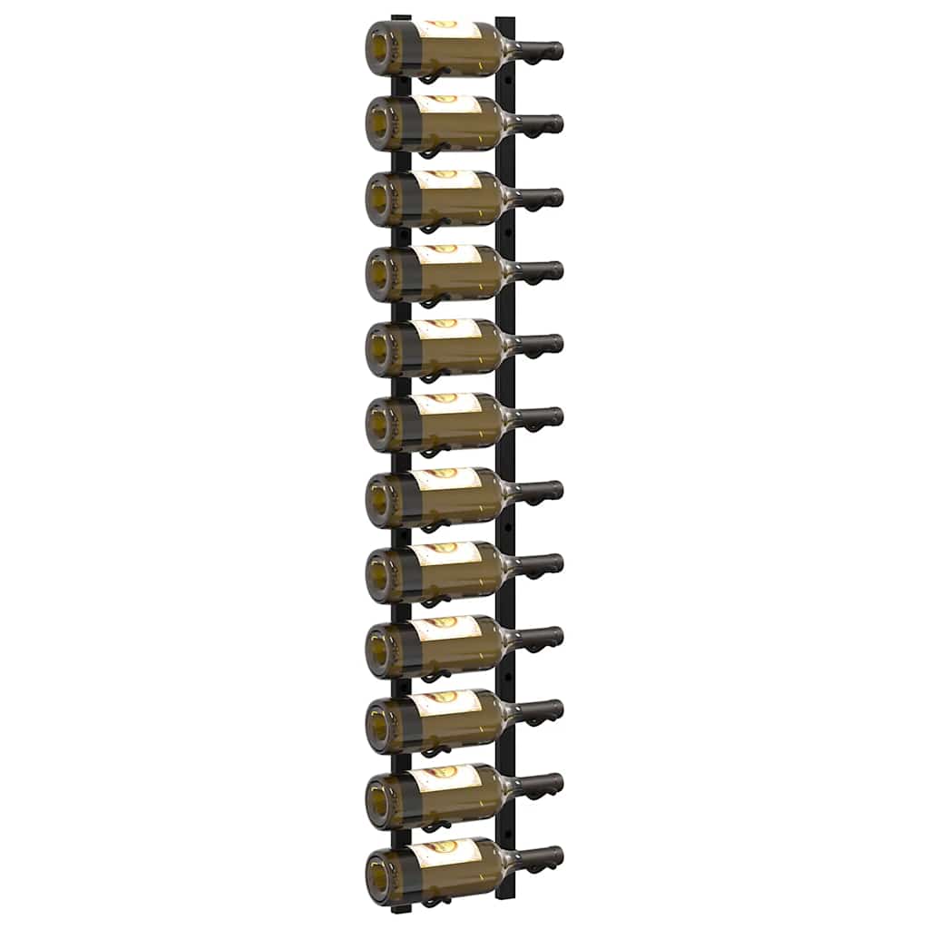 vidaXL Wall Mounted Wine Racks for 12 Bottles 2 pcs Black Iron 4