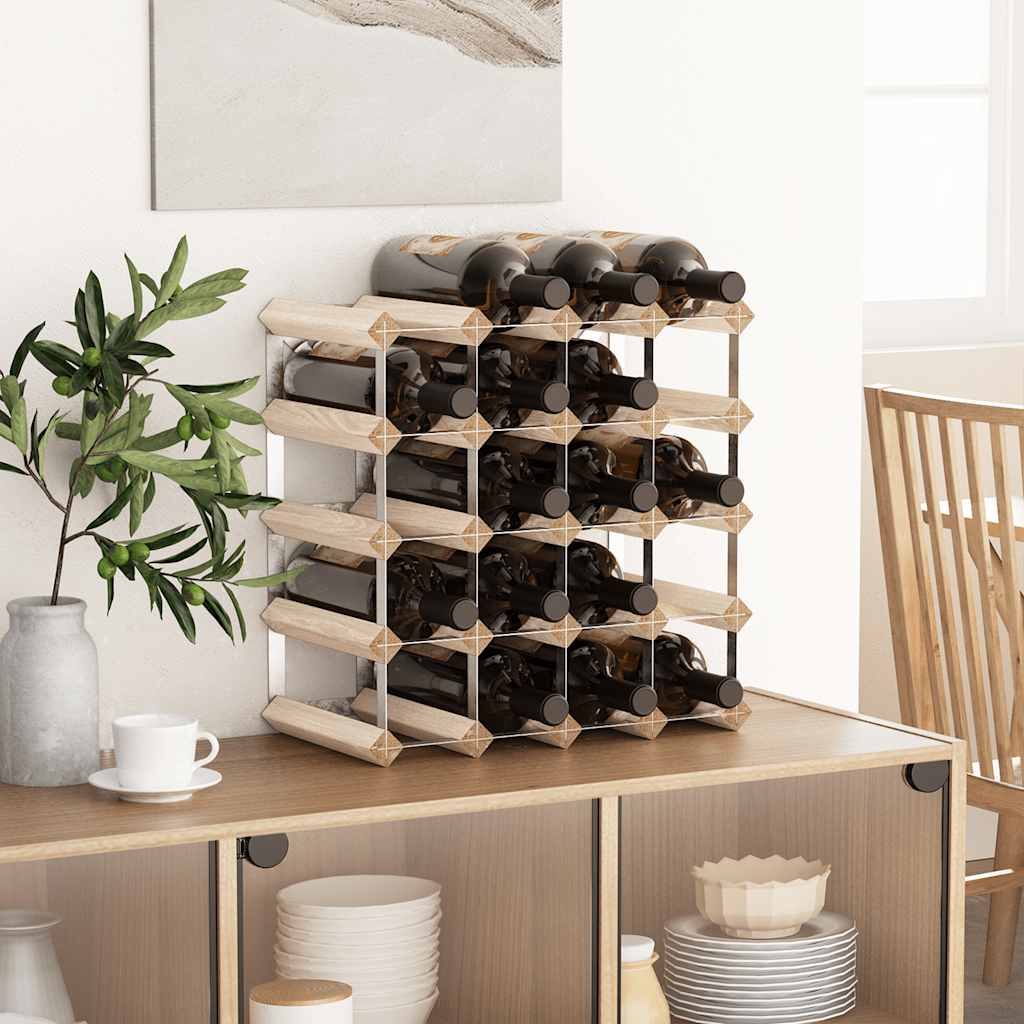 vidaXL Wine Rack for 20 Bottles Solid Pinewood 3