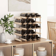 vidaXL Wine Rack for 20 Bottles Solid Pinewood 3