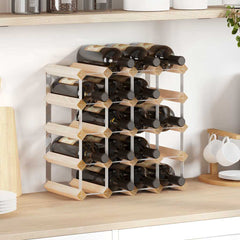 vidaXL Wine Rack for 20 Bottles Solid Pinewood 1