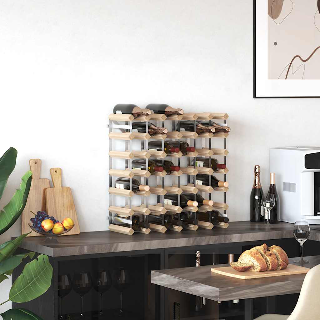 Wine Rack for Bottles Solid Pinewood
