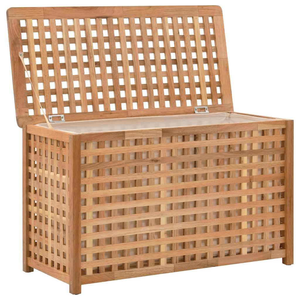 Laundry Bin Solid Walnut Wood 77.5 cm 46.5 cm 37.5 cm