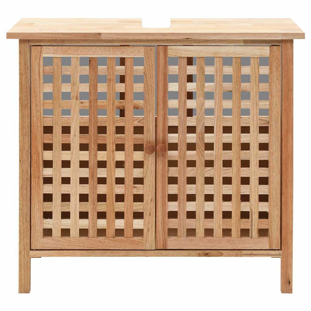 247607 vidaXL Sink Cabinet with Mirror Solid Walnut Wood 3