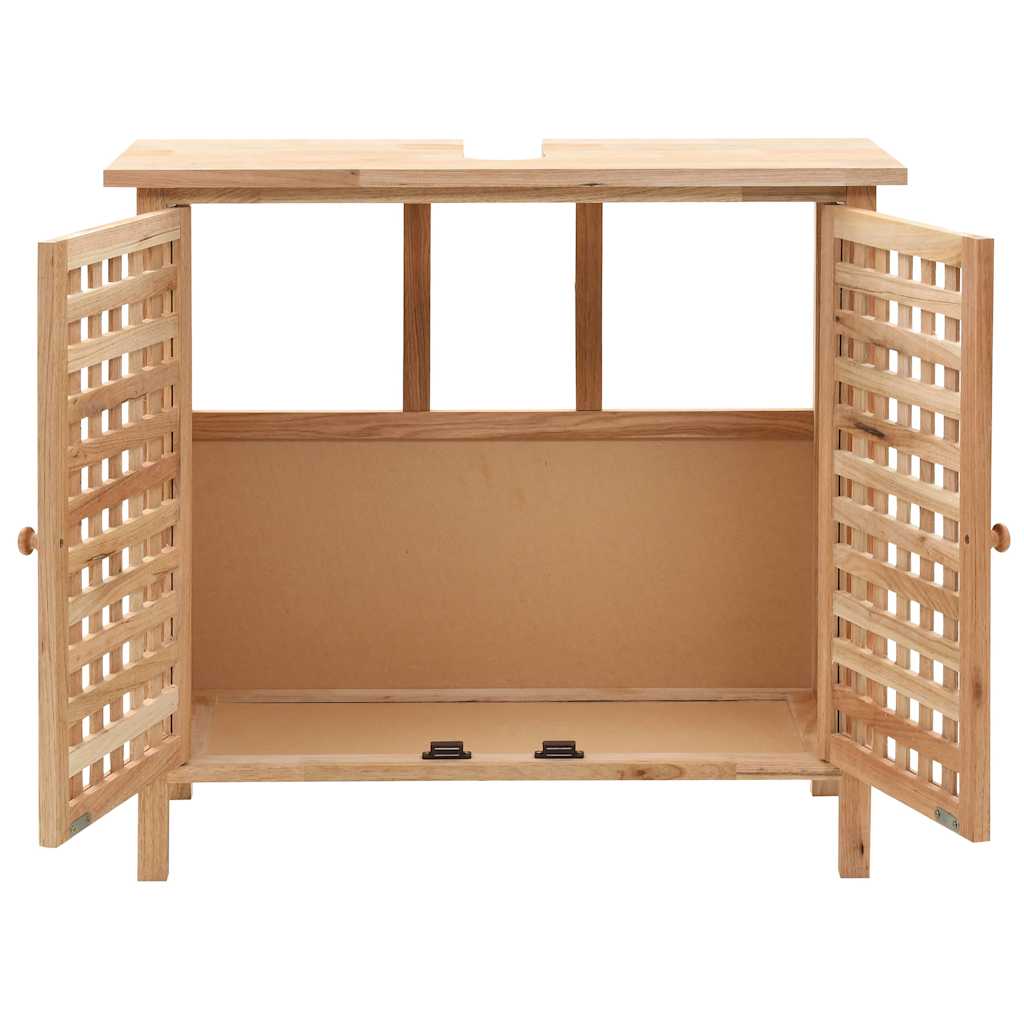 247607 vidaXL Sink Cabinet with Mirror Solid Walnut Wood 4