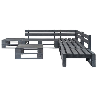 6 Piece Garden Pallets Lounge Set Wood Grey