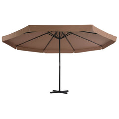 vidaXL Garden Parasol | Taupe, Black | Aluminium, Steel, Plastic | Large 2